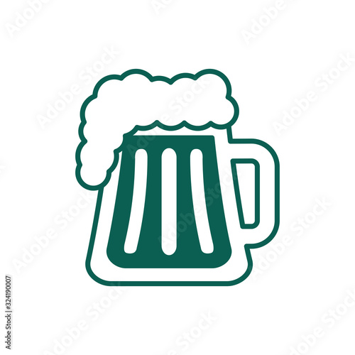 beer drink with foam line style icon