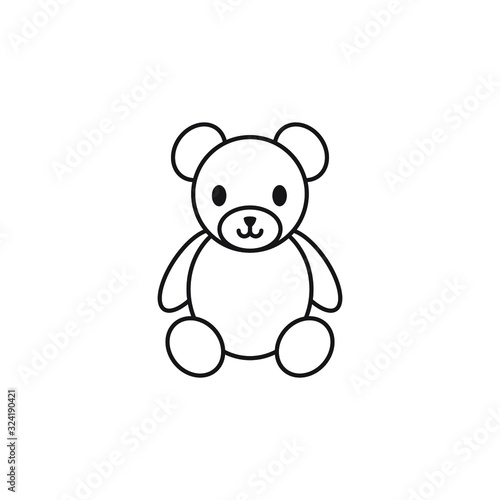 Teddy bear icon design isolated on white background. Vector illustration