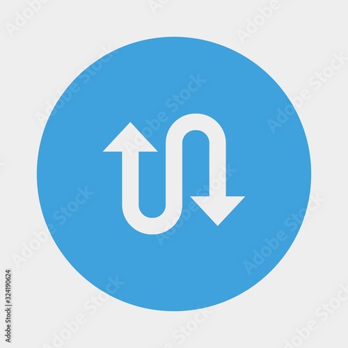 U arrow icon vector illustration and symbol for website and graphic design