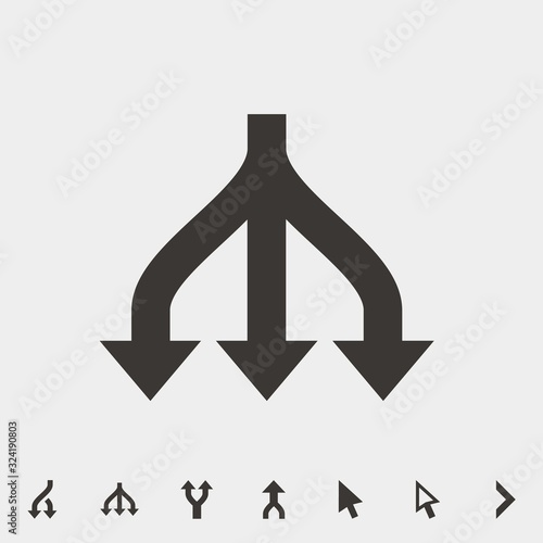 3 way road icon vector illustration and symbol for website and graphic design