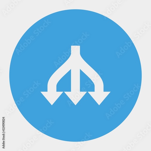 3 way road icon vector illustration and symbol for website and graphic design