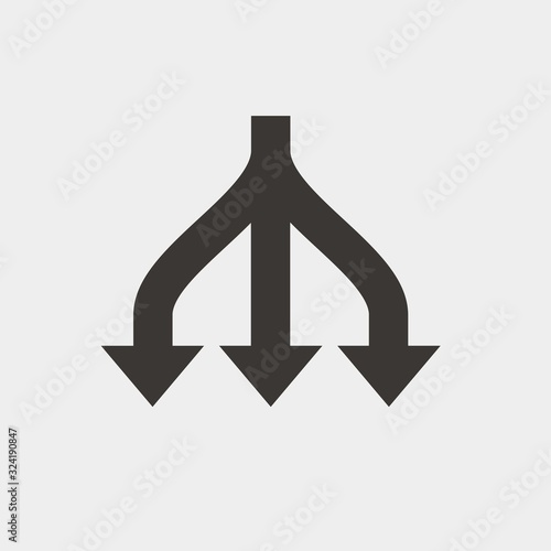 3 way road icon vector illustration and symbol for website and graphic design