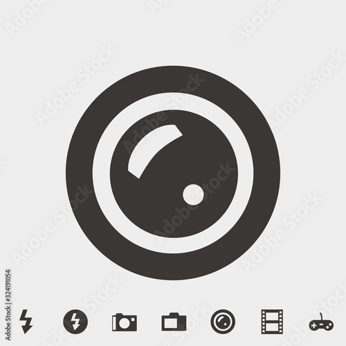 camera lense icon vector illustration and symbol for website and graphic design