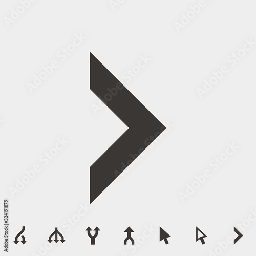 greater than icon vector illustration and symbol for website and graphic design