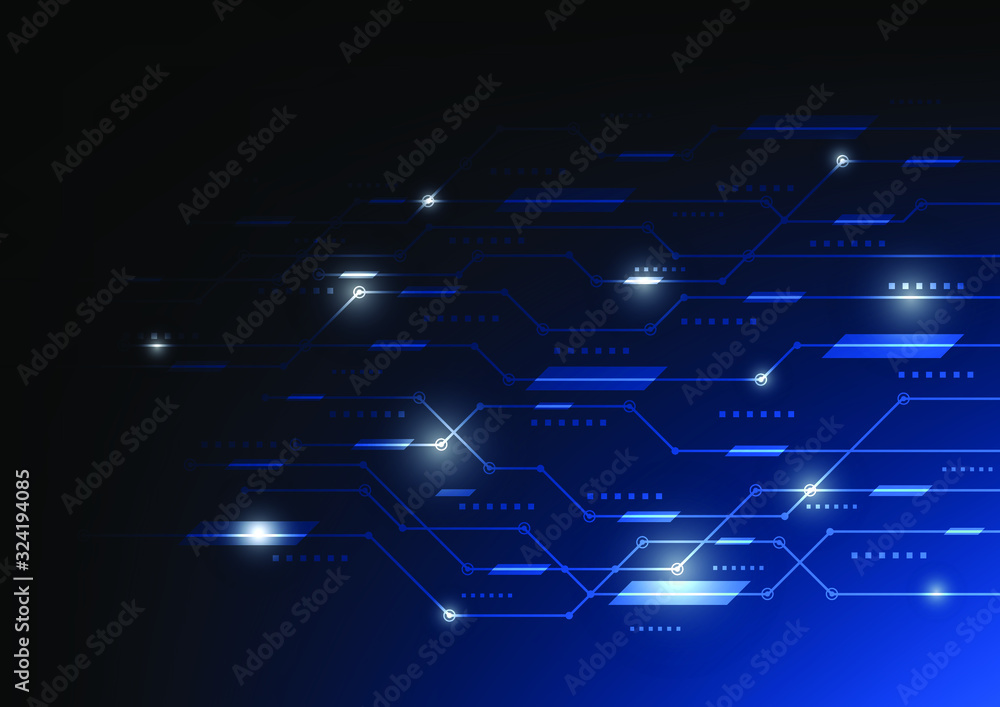 Obraz premium lines circuit board future network electronics, technology cyber concept background, energy abstract hi speed digital internet out put driver . Vector illustration