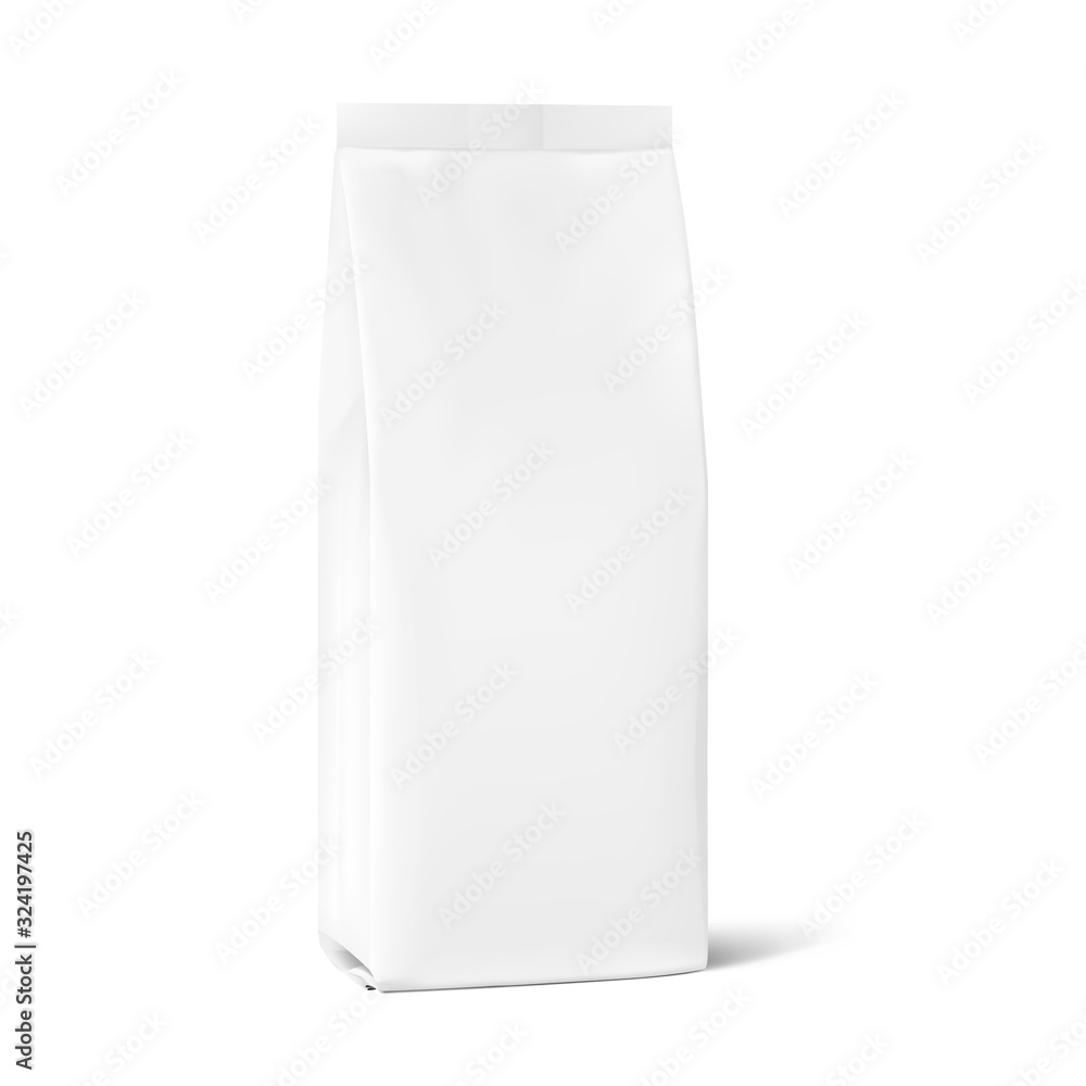 Realistic food bags isolated on white background. Front, side and isometric view. Vector illustration. Can be use for template your design, presentation, promo, ad. EPS 10. Realistic food bags isolated on white background. Front, side and isometric view. Vector illustration. Can be use for template your design, presentation, promo, ad. EPS 10.