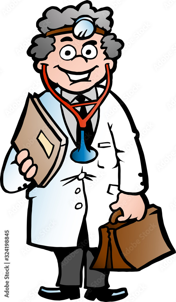 Vector Cartoon illustration of a Clever Professor or Doctor Vector Cartoon illustration of a Clever Professor or Doctor