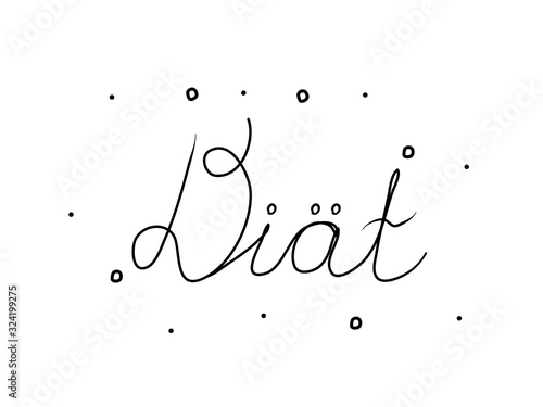 Diät phrase handwritten with a calligraphy brush. Diet in german. Modern brush calligraphy. Isolated word black
