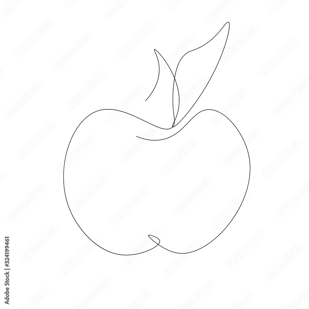 Apple icon line drawing silhouette vector illustration Apple icon line drawing silhouette vector illustration
