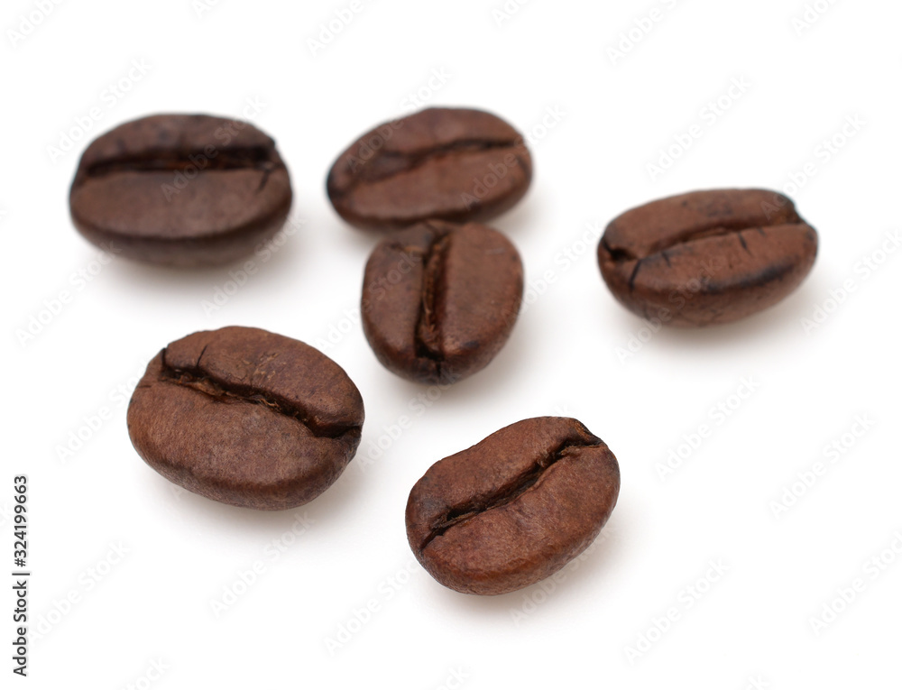 coffee beans isolated on the white background. coffee beans isolated on the white background.
