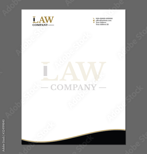Law or Attorney Letterhead Template for Print with Logo