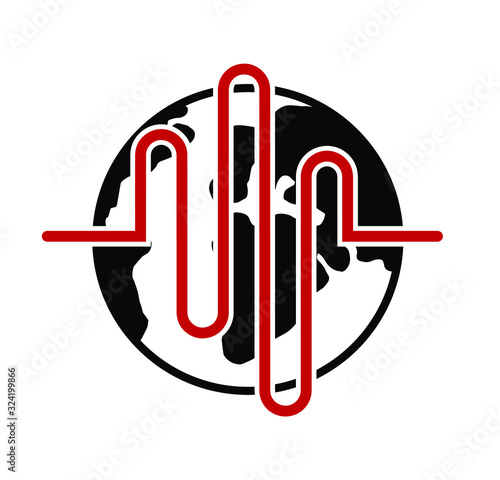 earthquake icon on white background