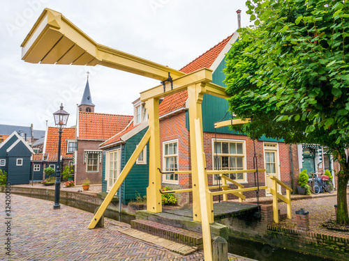 Bridge from Meerzijde street to Doolhof in Volendam, Noord-Holland, Netherlands photo