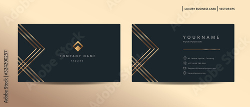 Luxury design business card with gold style minimalist template