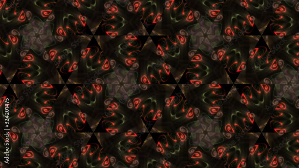 Hypnotic kaleidoscope pattern. Motion of bright glowing kaleidoscope Hypnotic kaleidoscope pattern. Motion of bright glowing kaleidoscope