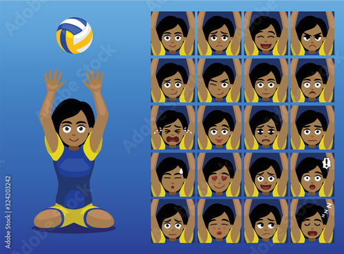 Para-Athlete Volleyball Sitting Cartoon Character Vector Illustration-01