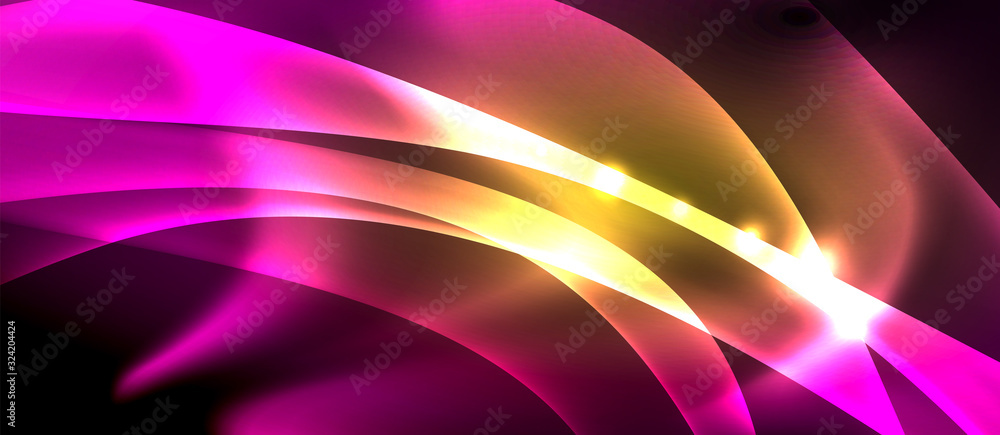 Abstract background. Shiny design neon waves with light effects, techno trendy design. Vector Illustration For Wallpaper, Banner, Background, Card, Book Illustration, landing page Abstract background. Shiny design neon waves with light effects, techno trendy design. Vector Illustration For Wallpaper, Banner, Background, Card, Book Illustration, landing page