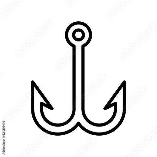 fishing hook - sport fishing icon vector design template