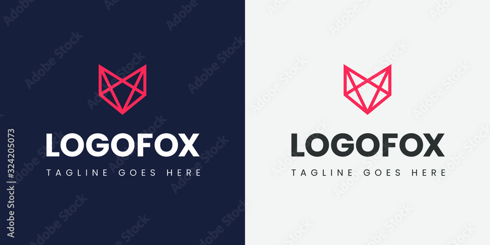 Flat logo design. Minimal and clean line fox logo template for business or personal. Flat logo design. Minimal and clean line fox logo template for business or personal.