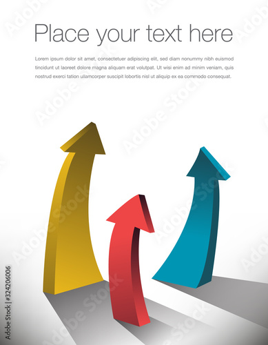 Arrows pointing upward in this striking business background template.  Great for wall poster, flyer or ad. 