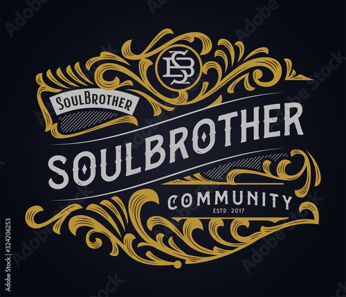 Victorian Ornament Badge Template