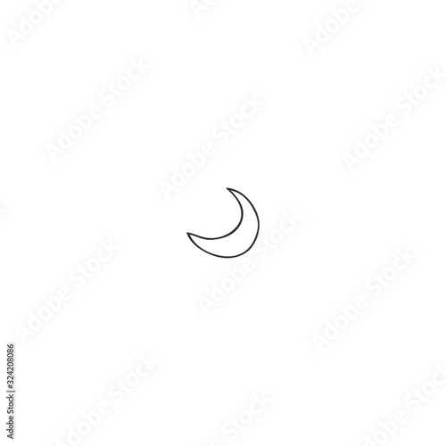 Hand drawn icon, a moon. Vector logo element, isolated illustration. © julia_khimich