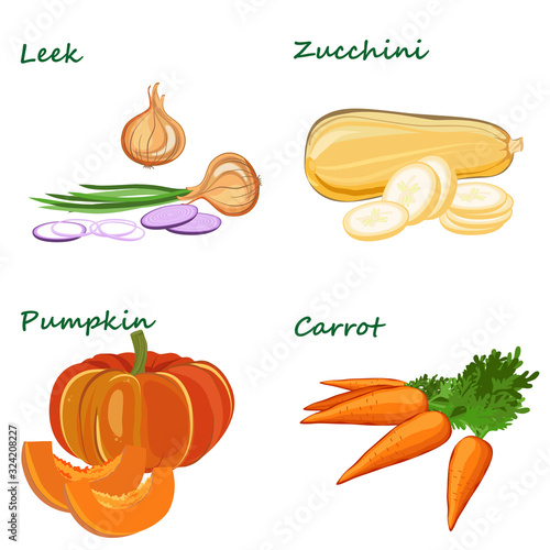 Wallpaper Mural  Fresh vegetables, vegetarianism. Vector illustration. Torontodigital.ca