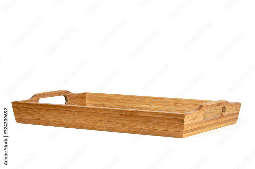 mahogany serving tray for fruit isolated on white background mahogany serving tray for fruit isolated on white background