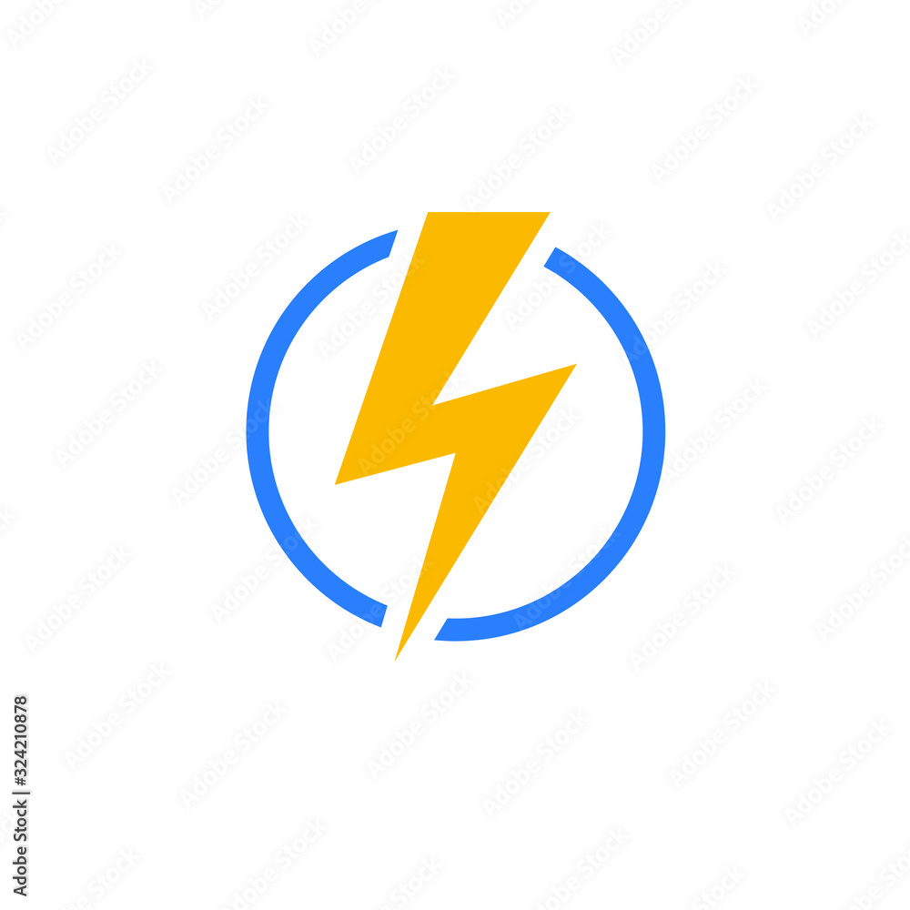 Lightning electric power icon vector illustration isolated on white background Lightning electric power icon vector illustration isolated on white background