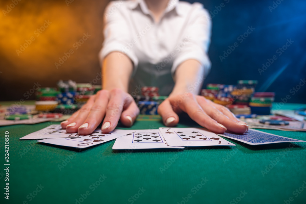 Casino background, online poker and big bets. Player plays in a night club. Casino background, online poker and big bets. Player plays in a night club.