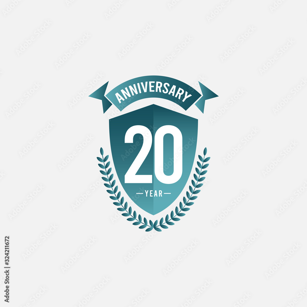 Obraz premium 20 Years Anniversary Celebration Vector Template Design Illustration