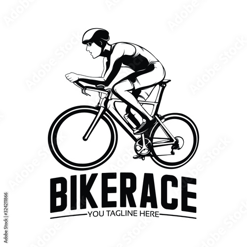 Bike race competition logo design template