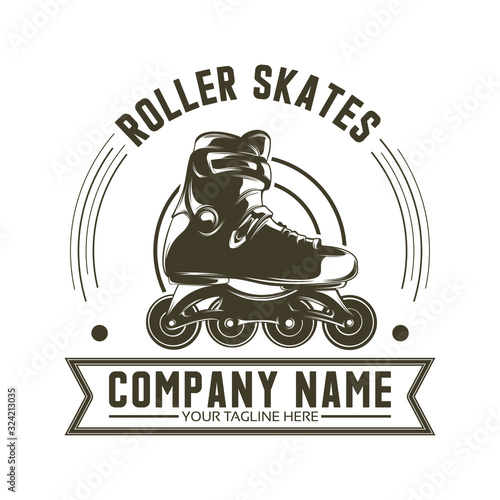 Roller skates team logo template design vector