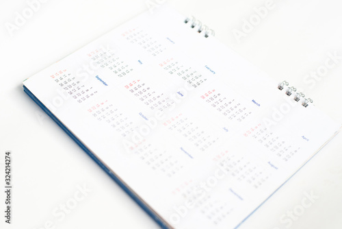 Calendar page on white background.