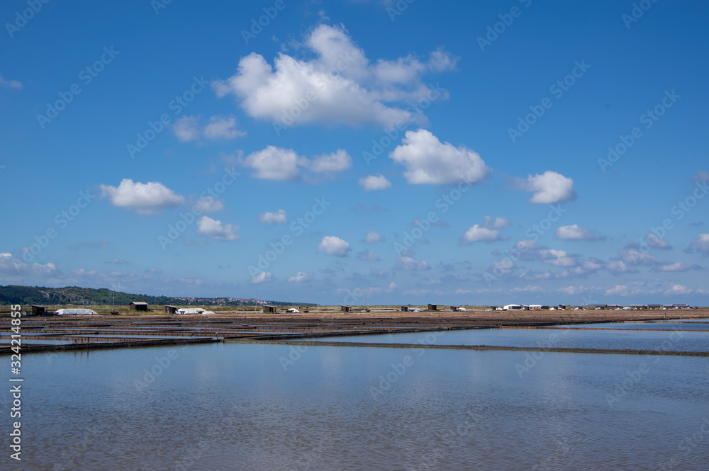 Secovlje Saltworks largest Slovenian salt evaporation pond on Adratic sea, natural and industrial landscape in Slovenia Piran Secovlje Saltworks largest Slovenian salt evaporation pond on Adratic sea, natural and industrial landscape in Slovenia Piran