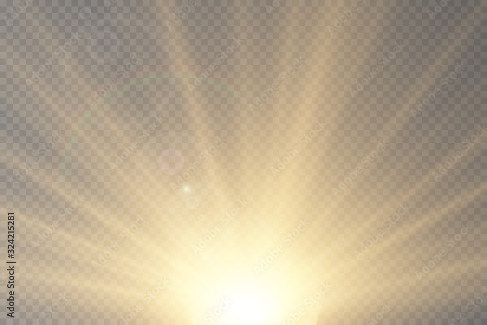 Obraz premium Vector transparent sunlight special lens flare light effect.