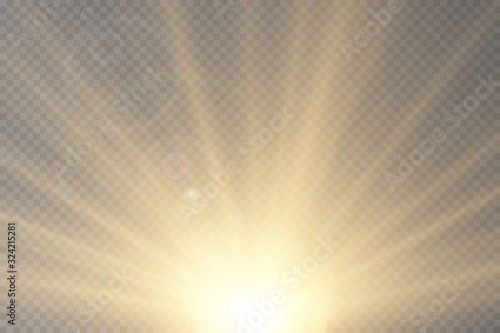 Vector transparent sunlight special lens flare light effect.
