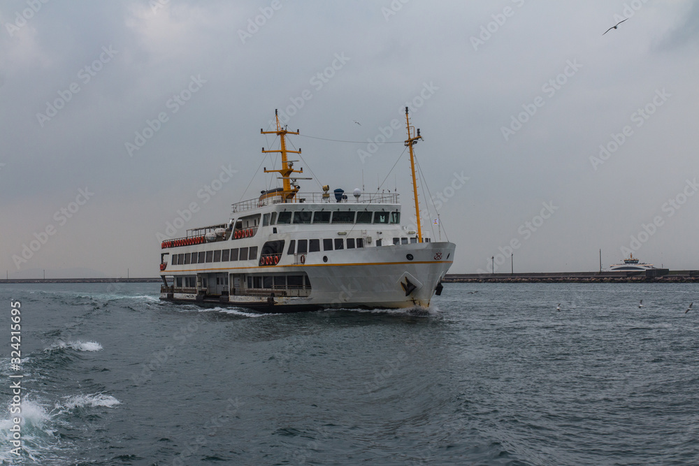 A passenger ferry plying the Bosphorus in Istanbul. Turkey A passenger ferry plying the Bosphorus in Istanbul. Turkey
