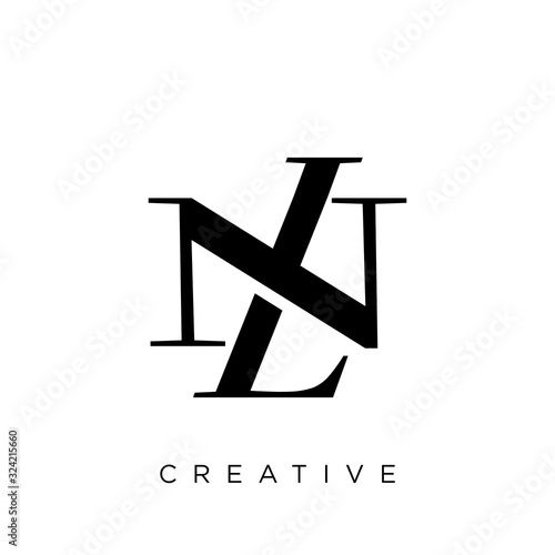 nl logo design vector icon
