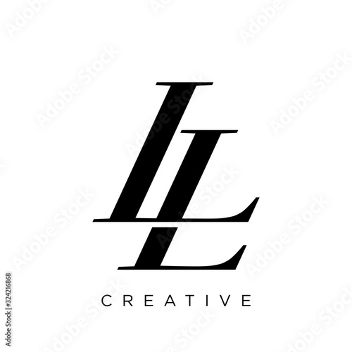 ll logo design vector icon photo