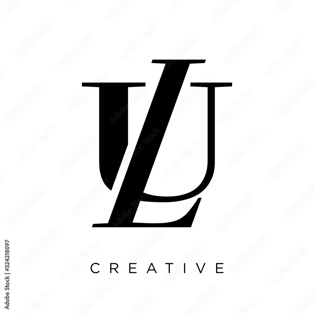 ul or lu logo design vector icon - obrazy, fototapety, plakaty 