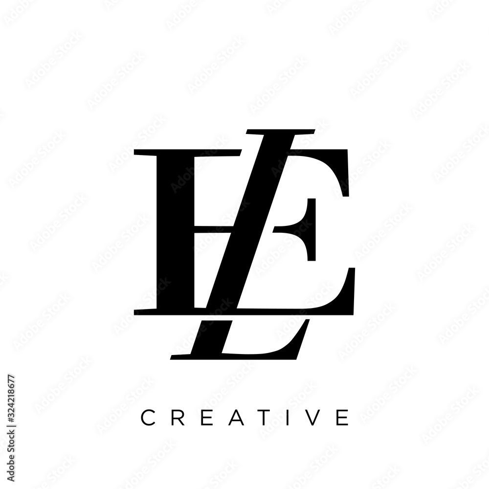 el or le logo design vector icon el or le logo design vector icon