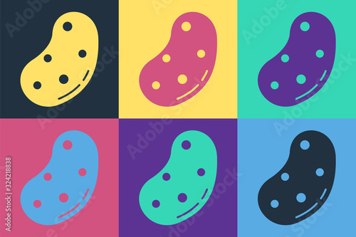 Pop art Potato icon isolated on color background. Vector Illustration