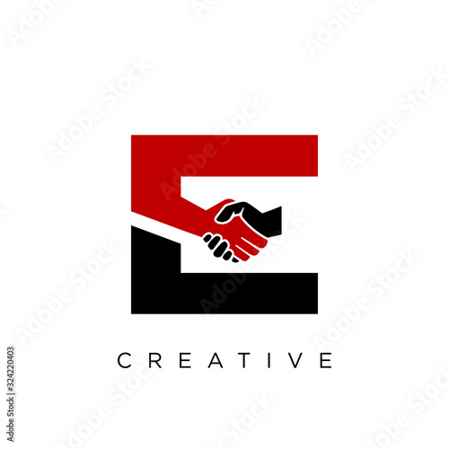 e handshake abstract business logo