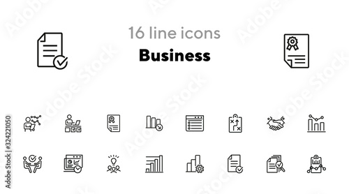 Cuadro en lienzo Business line icon set