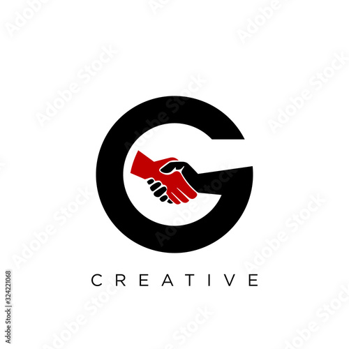 g handshake abstract business logo