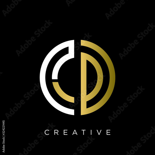 cd circle logo vector symbol
