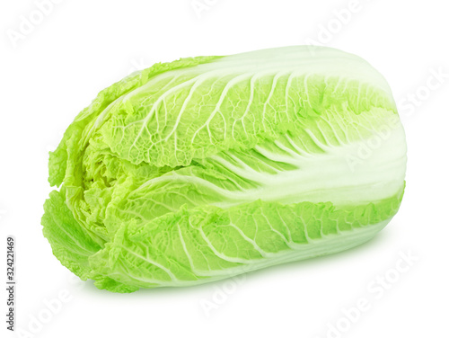 Fresh whole chinese cabbage isolated on a white background.