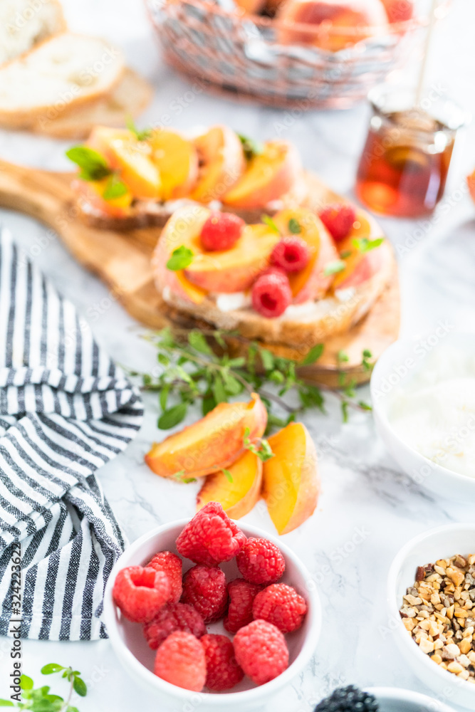 Peach ricotta toast Peach ricotta toast