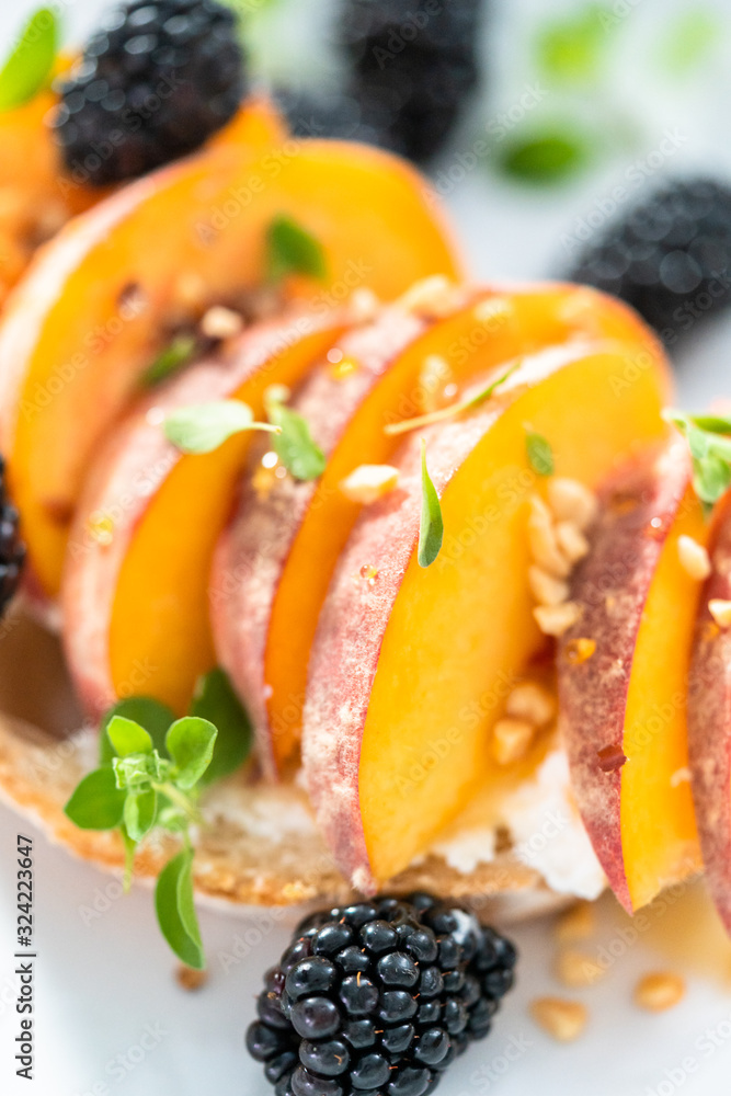Peach ricotta toast Peach ricotta toast